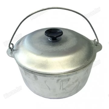 Котелок литой с крышкой алюминиевый (3, 6, 8, 10л)